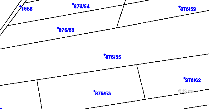 Parcela st. 876/55 v KÚ Vršovice u Opavy, Katastrální mapa
