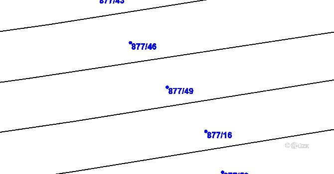 Parcela st. 877/49 v KÚ Vršovice u Opavy, Katastrální mapa