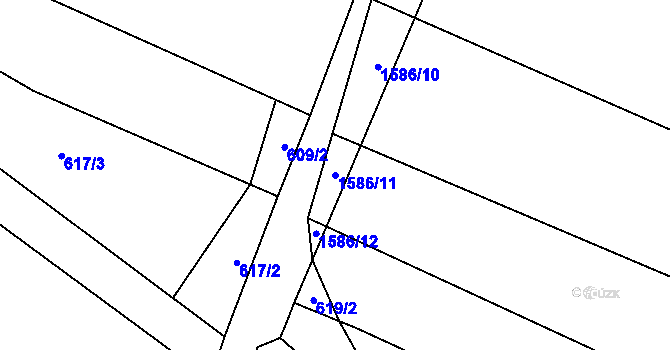 Parcela st. 1586/11 v KÚ Vršovice u Opavy, Katastrální mapa