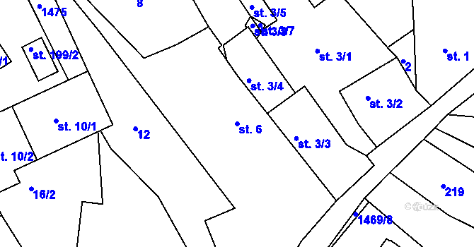 Parcela st. 6 v KÚ Vršovice u Opavy, Katastrální mapa