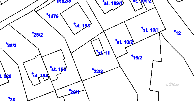 Parcela st. 11 v KÚ Vršovice u Opavy, Katastrální mapa