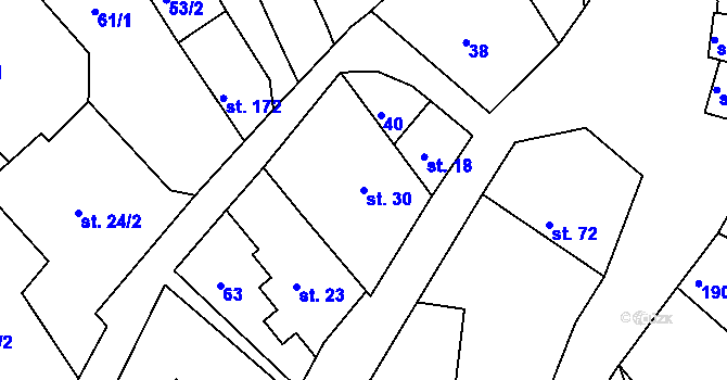 Parcela st. 30 v KÚ Vršovice u Opavy, Katastrální mapa