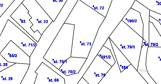 Parcela st. 73 v KÚ Vršovice u Opavy, Katastrální mapa