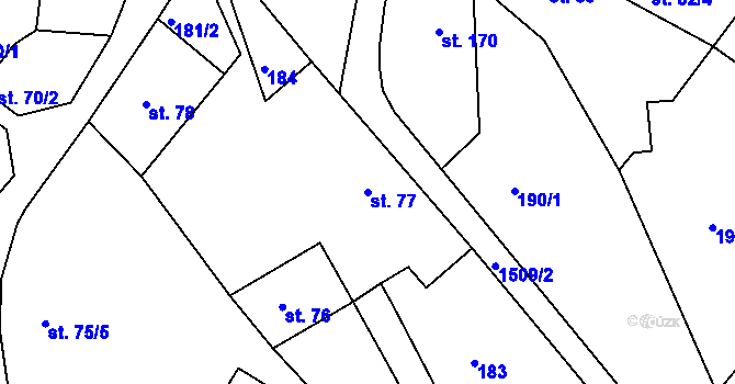 Parcela st. 77 v KÚ Vršovice u Opavy, Katastrální mapa