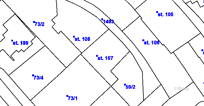 Parcela st. 107 v KÚ Vršovice u Opavy, Katastrální mapa