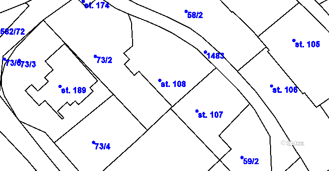 Parcela st. 108 v KÚ Vršovice u Opavy, Katastrální mapa