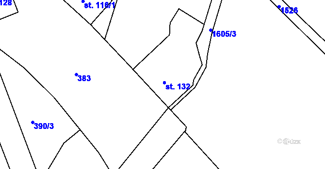 Parcela st. 132 v KÚ Vršovice u Opavy, Katastrální mapa
