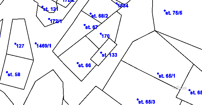 Parcela st. 133 v KÚ Vršovice u Opavy, Katastrální mapa