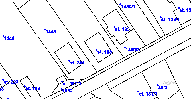 Parcela st. 168 v KÚ Vršovice u Opavy, Katastrální mapa