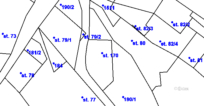 Parcela st. 170 v KÚ Vršovice u Opavy, Katastrální mapa