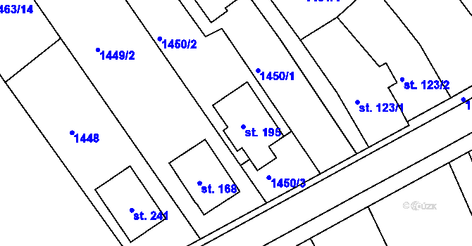 Parcela st. 195 v KÚ Vršovice u Opavy, Katastrální mapa