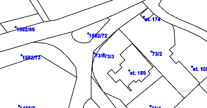 Parcela st. 73/3 v KÚ Vršovice u Opavy, Katastrální mapa