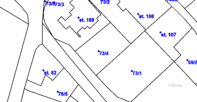 Parcela st. 73/4 v KÚ Vršovice u Opavy, Katastrální mapa
