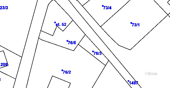 Parcela st. 76/3 v KÚ Vršovice u Opavy, Katastrální mapa