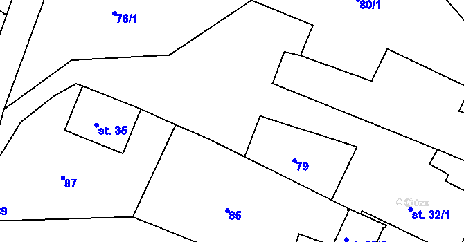 Parcela st. 79 v KÚ Vršovice u Opavy, Katastrální mapa