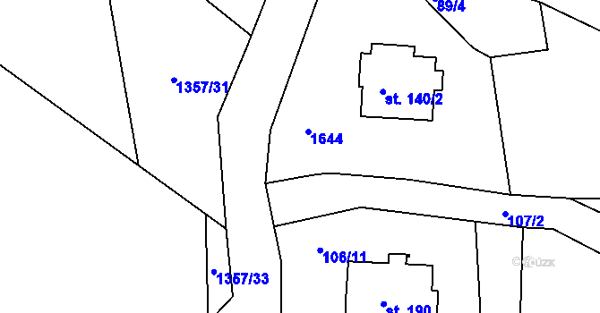 Parcela st. 107/1 v KÚ Vršovice u Opavy, Katastrální mapa