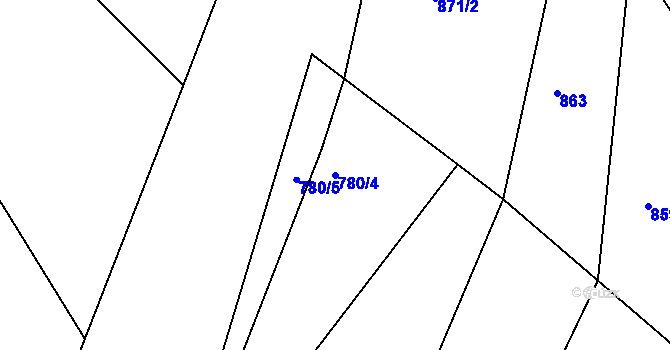 Parcela st. 780/4 v KÚ Vršovice u Opavy, Katastrální mapa