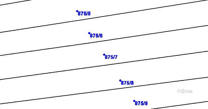 Parcela st. 875/7 v KÚ Vršovice u Opavy, Katastrální mapa
