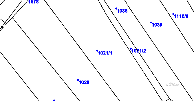 Parcela st. 1021/1 v KÚ Vršovice u Opavy, Katastrální mapa