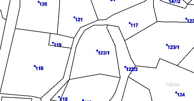 Parcela st. 122/1 v KÚ Vršovka, Katastrální mapa