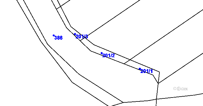 Parcela st. 201/2 v KÚ Vršovka, Katastrální mapa