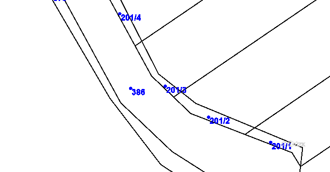 Parcela st. 201/3 v KÚ Vršovka, Katastrální mapa