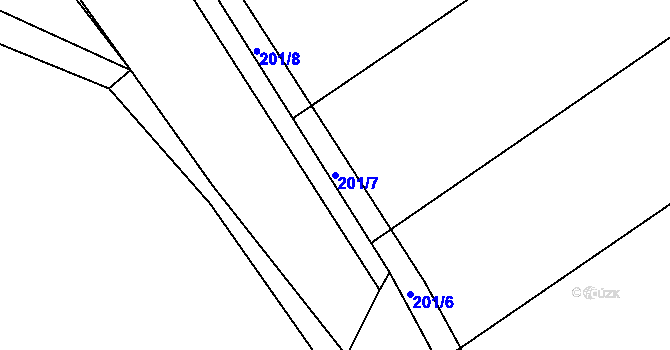 Parcela st. 201/7 v KÚ Vršovka, Katastrální mapa