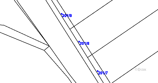 Parcela st. 201/8 v KÚ Vršovka, Katastrální mapa