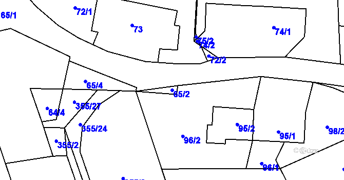 Parcela st. 65/2 v KÚ Vršovka, Katastrální mapa