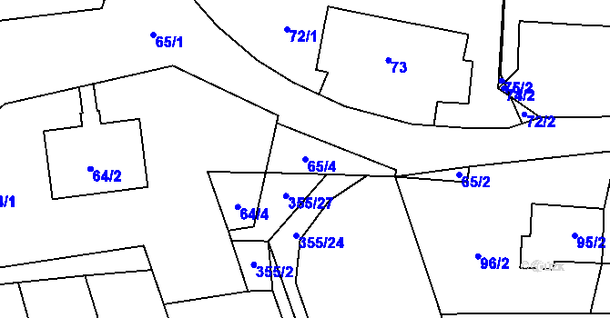 Parcela st. 65/4 v KÚ Vršovka, Katastrální mapa