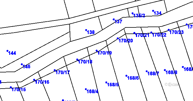 Parcela st. 170/19 v KÚ Svařenice, Katastrální mapa