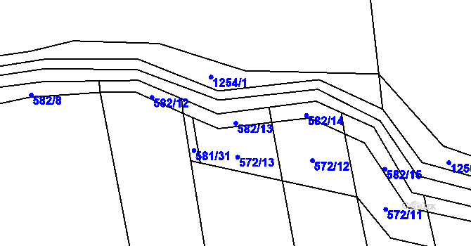 Parcela st. 582/13 v KÚ Svařenice, Katastrální mapa