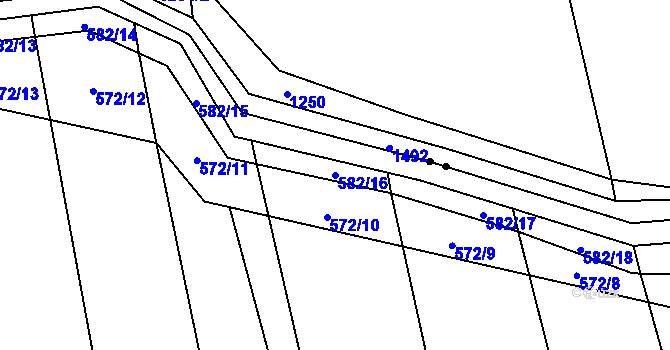 Parcela st. 582/16 v KÚ Svařenice, Katastrální mapa