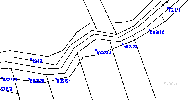 Parcela st. 582/22 v KÚ Svařenice, Katastrální mapa