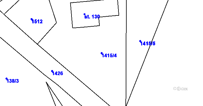 Parcela st. 1415/4 v KÚ Vrutice, Katastrální mapa