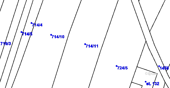 Parcela st. 714/11 v KÚ Vrutice, Katastrální mapa
