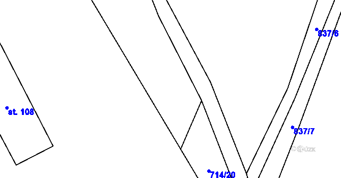 Parcela st. 714/19 v KÚ Vrutice, Katastrální mapa