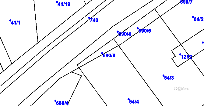 Parcela st. 690/8 v KÚ Vřesce, Katastrální mapa