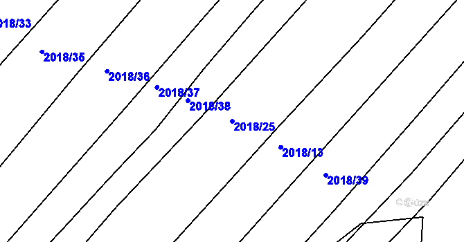 Parcela st. 2018/25 v KÚ Vřesina u Bílovce, Katastrální mapa