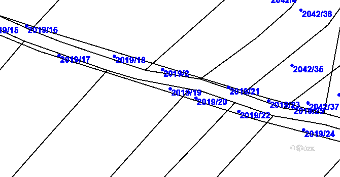 Parcela st. 2019/19 v KÚ Vřesina u Bílovce, Katastrální mapa