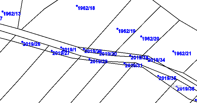 Parcela st. 2019/30 v KÚ Vřesina u Bílovce, Katastrální mapa