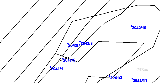 Parcela st. 2042/8 v KÚ Vřesina u Bílovce, Katastrální mapa