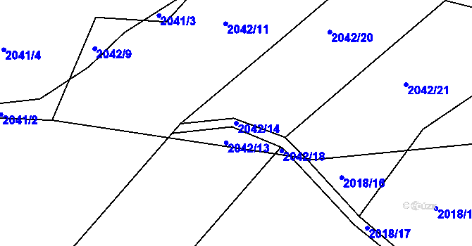 Parcela st. 2042/14 v KÚ Vřesina u Bílovce, Katastrální mapa