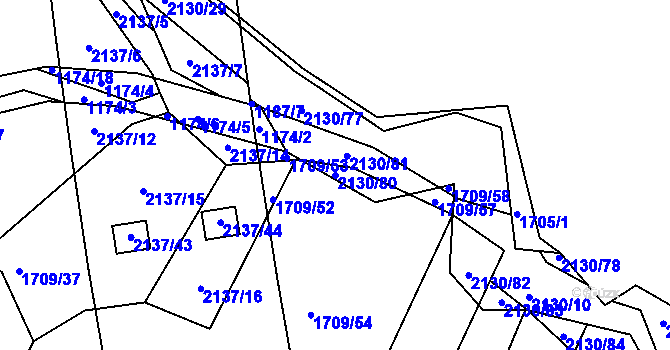 Parcela st. 2130/80 v KÚ Vřesina u Bílovce, Katastrální mapa