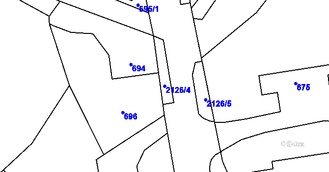 Parcela st. 2126/4 v KÚ Vřesina u Bílovce, Katastrální mapa