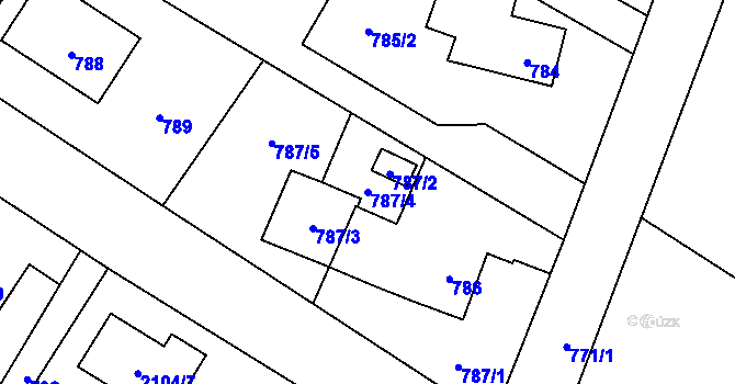 Parcela st. 787/4 v KÚ Vřesina u Bílovce, Katastrální mapa
