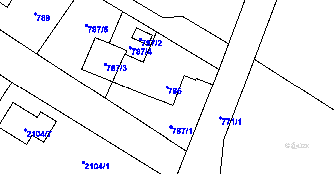 Parcela st. 786 v KÚ Vřesina u Bílovce, Katastrální mapa