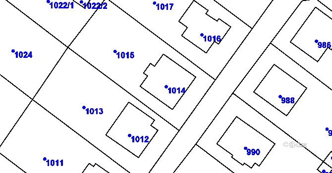 Parcela st. 1014 v KÚ Vřesina u Bílovce, Katastrální mapa