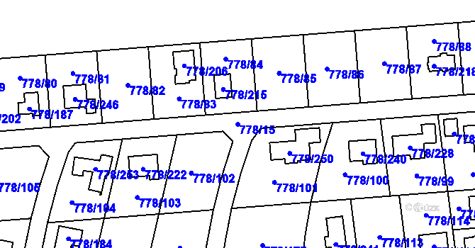 Parcela st. 778/15 v KÚ Vřesina u Opavy, Katastrální mapa