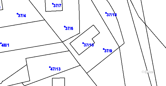 Parcela st. 37/10 v KÚ Vřesina u Opavy, Katastrální mapa